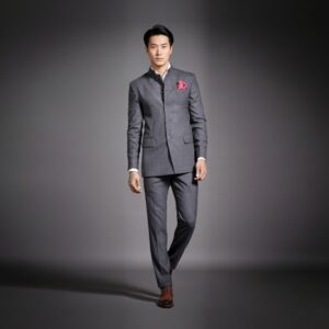 Classic Grey Bandhgala Suit