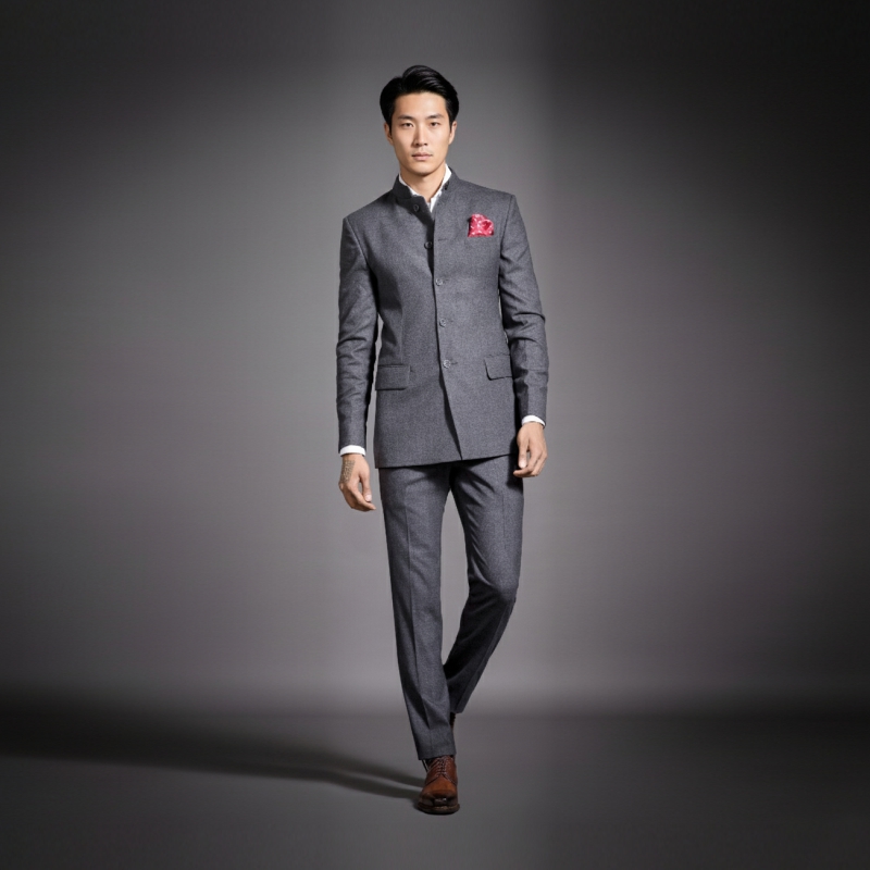 Classic Grey Bandhgala Suit