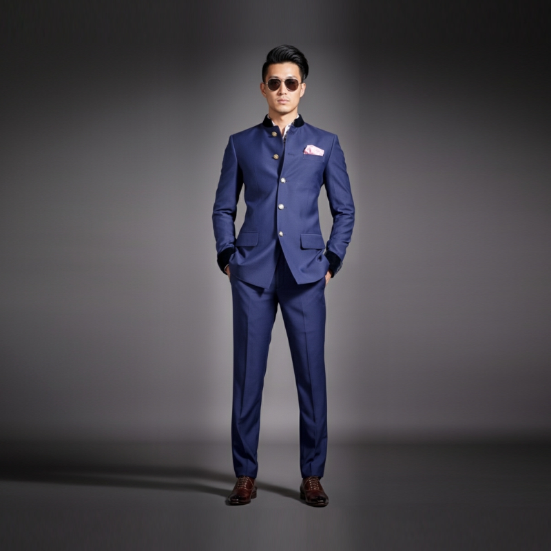 Midnight Blue Classique Bandgala Suit